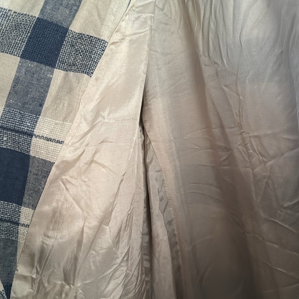 Vintage! San Moire Long Plaid Blazer Size L - Picture 11 of 13